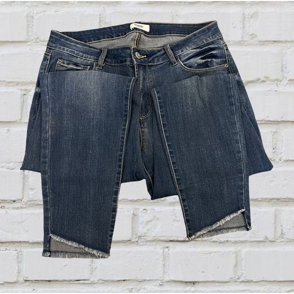 Women's Kensie Disrtressed Fray Cropped Skinny Jeans Size 10/30 - Picture 3 of 6